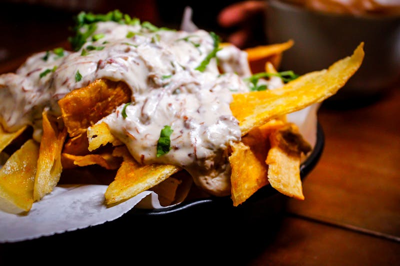 Loaded Fries with cheese sauce and toppings
